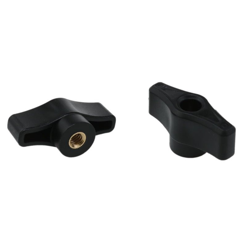 yukata 6 PCS Black Thru Knobs Plastic and Stainless Steel 1/4inch knobs Wing nut knob Clamping Nuts Threaded knob t Track Accessories for lathes, Machinery, Instrumentation - Image 2